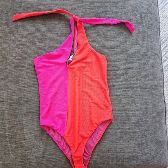 Beach Riot Women's Nia One-Piece Swimsuit Size medium- Magenta Coral - Picture 10 of 14
